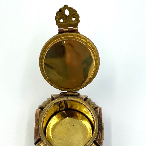 Vintage Camel Bone & Brass Trinket Box Handmade Carved 2X2 Jewelry Box - Picture 5 of 8